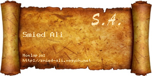 Smied Ali névjegykártya